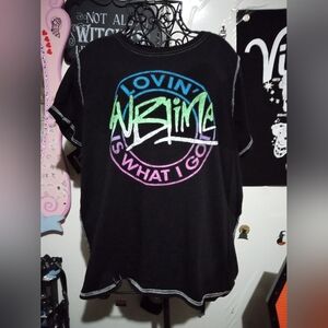 2/$10 Woman's Sublime Band Reverse Lined Top Size 2x